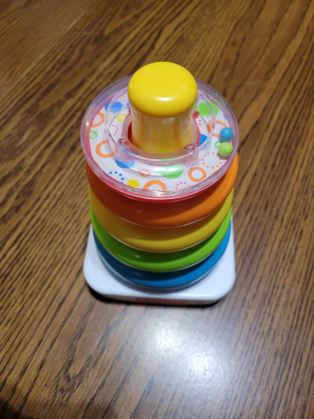 Fisher-Price Rainbow Stacking Ring Toy - Red Orange Yellow Green Blue Clear